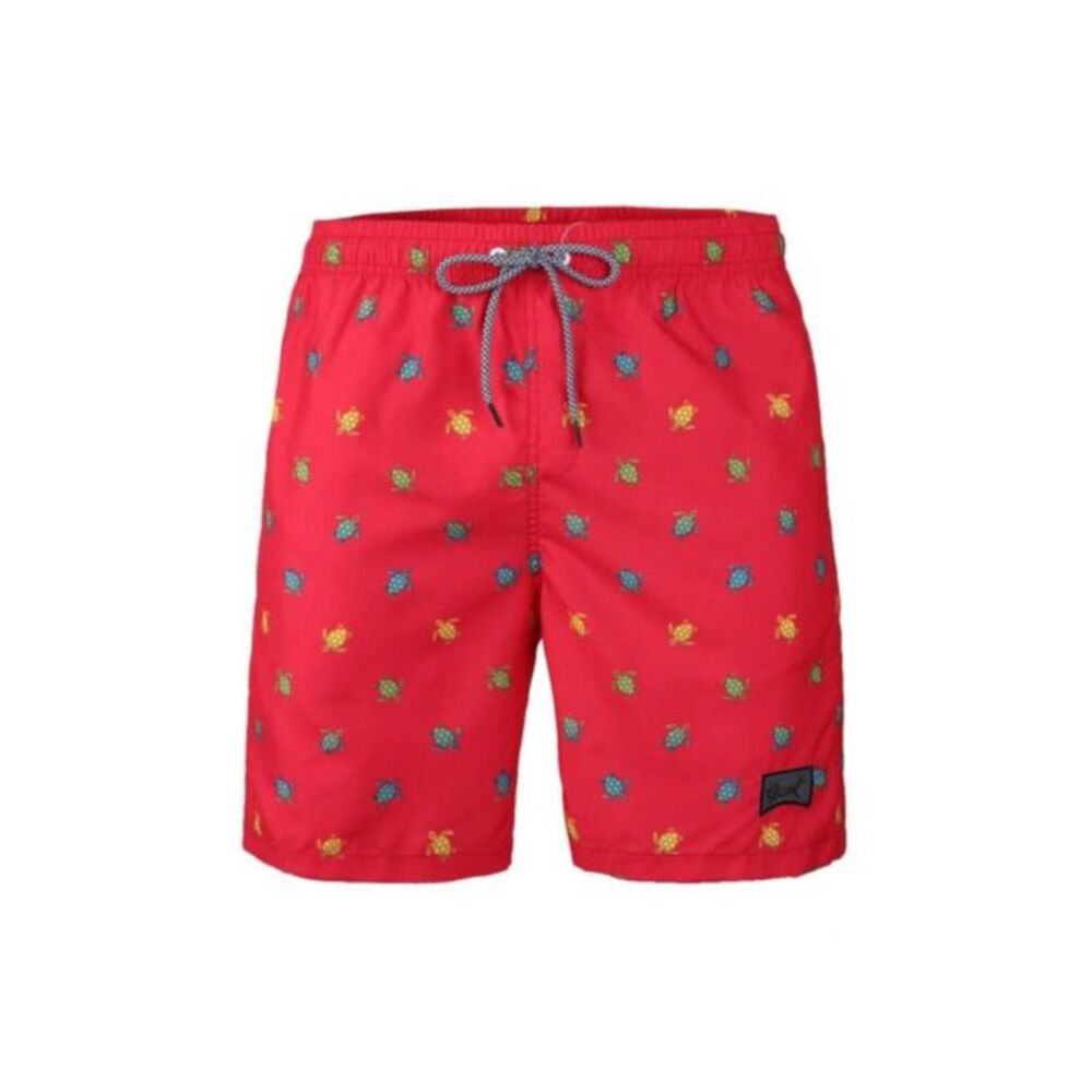 BEAUTIFUL GIANT Mens Red Lined Printed Athletic Fit Shorts S